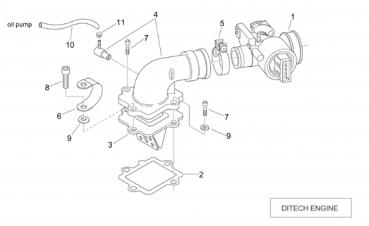 Schelle Ansaugstutzen Aprilia SR50 ditech gebraucht AP2FDN000201