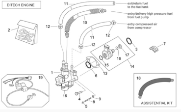 Preview: Dichtung Einspritzung Aprilia SR50 ditech original