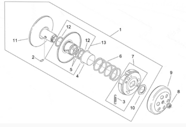 Preview: Riemenscheibe Feste Kupplungswelle Mojito 50 SR50 ditech original