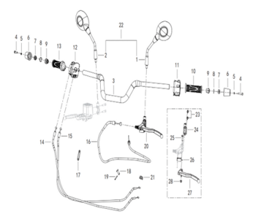 Preview: Spiegelhalter Schelle links QJMOTOR SRK125S