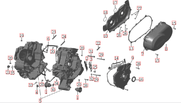 Preview: Dichtung Motorgehäuse links Online 9.0 9.1 SMC