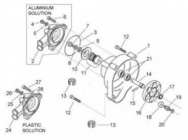 Preview: Anschluss Bolzen Schraube Wasserpumpe Aprilia SR50 ditech original