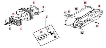 Preview: Zylinder mit Kolben TGB Roller Bull&t Bullet original