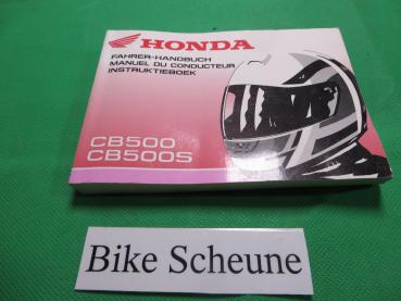Fahrer Handbuch Honda CB500 CB500S