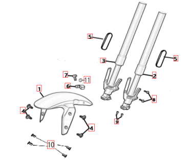 Preview: Schutzblech vorn Online Pista 125 weiss original