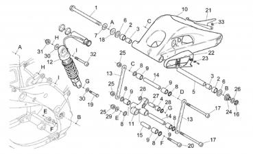 Lagerbuchse innen Schwinge Aprilia RS250 original gebraucht AP8121919