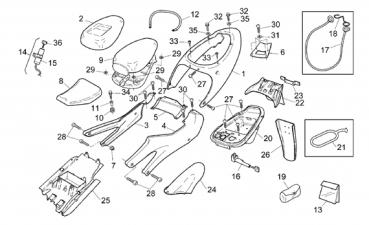 Verkleidung Sitzbank Mitte Aprilia RS250 LD01 AP8138966 gebraucht