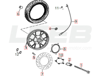 Schraube für Bremsscheibe vorn Pista 125 SC125 original