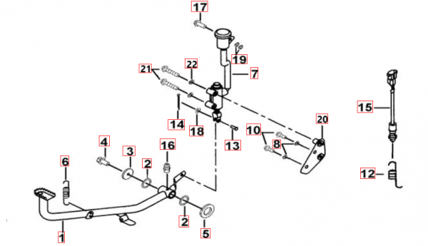 Feder für Bremslichtschalter TGB Blade Target 425 500 550 original