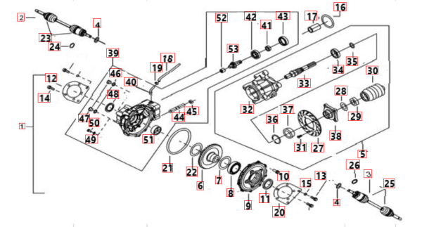 Achsmanschetten Satz Hinten außen und innen TGB Blade 550 original