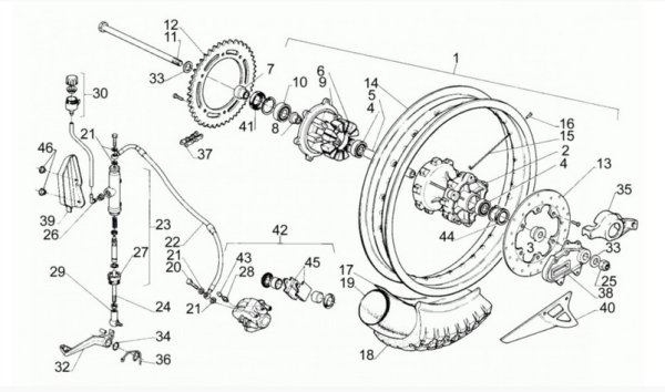 Bremsleitung hinten Aprilia Pegaso 650 original