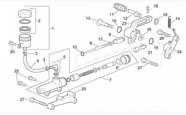 Clip Bolzen Sicherung Bremsstange Aprilia original