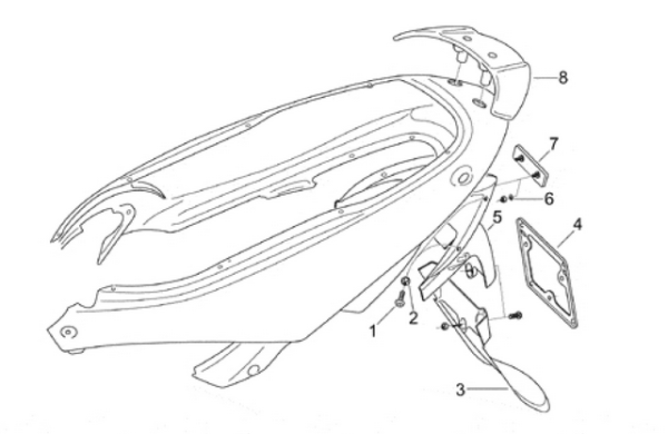 Haltegriff Heck Spoiler Leonardo 125 150 grün original
