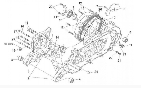Dichtung Gehäuse Mitteldichtung Mojito 50 SR50 Sport original
