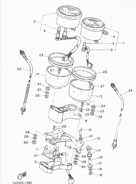 Kabel für Drehzahlmesser XS650SE gebraucht