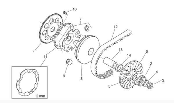 Kalotte Anschlag Variomatik SR50 ditech original