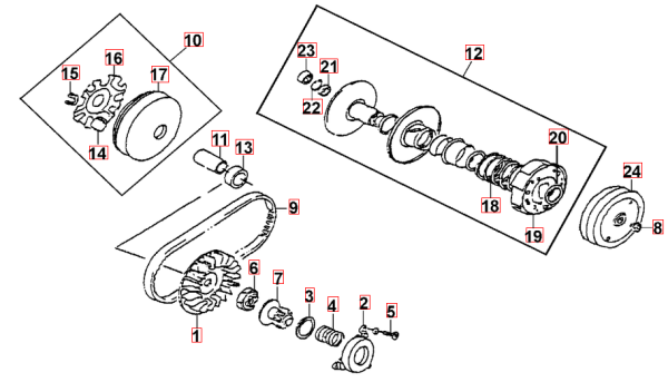 Variomatik Rollen Gewichte TGB Bullet original