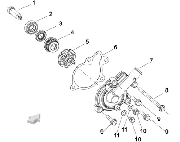 Wasserpumpendichtung QJMOTOR SRV125 SRK125S SRK125R original