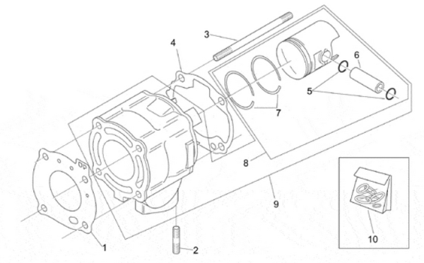 Stehbolzen M6x110 original Aprilia
