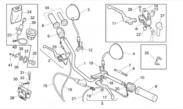 Halteschelle für Kupplungshebelhalter Aprilia Classic 125