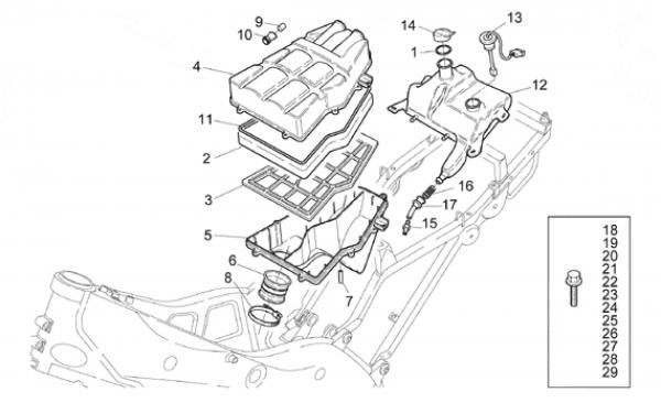 Gummi Dichtung Öltank Aprilia RS250 AP8220195 gebraucht