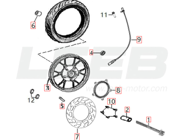 Schraube für Bremsscheibe vorn Pista 125 SC125 original