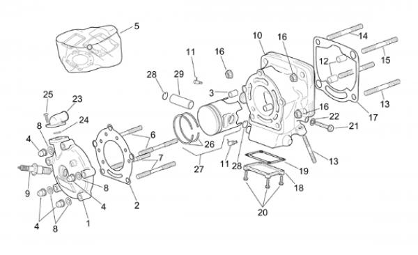 Deckel Auslasssteuerung Aprilia RS250 AP8600018 Neuteil